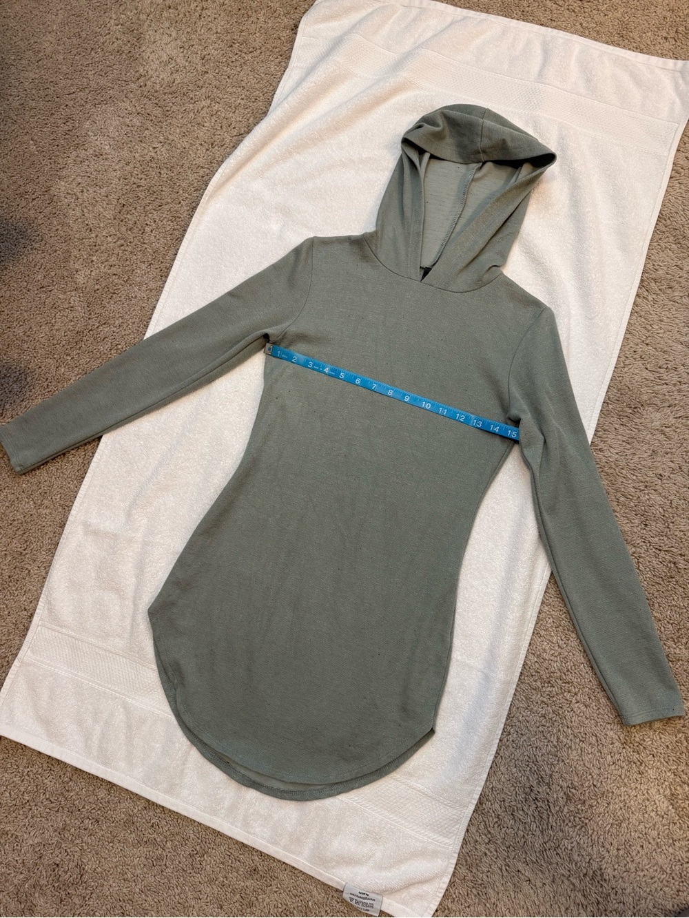 BOOTY DRESS TEAL LONG SLEEVE SIZE MEDIUM NWOT WITH HOODIE